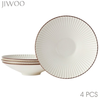 JIWOO Teller 4er,Ø27cm,Frühstücksteller,Salatteller,Steakteller,Dessertteller, (4 St), Keramik,Mikrowellen-und spülmaschinenfest,Rutschfest,langlebig,Luxus