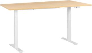 Schreibtisch elektrisch höhenverstellbar DESTINES Hellbraun Weiß 180 cm 72 cm