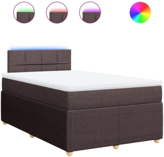 vidaXL Boxspringbett mit Matratze Dunkelbraun 120x200 cm Stoff 3289726