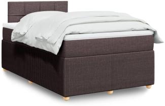 vidaXL Boxspringbett mit Matratze Dunkelbraun 120x200 cm Stoff 3289726