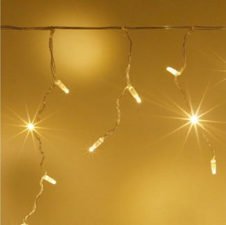 Lights4fun LED-Lichterkette Core Connect 2m 64er LED Eiszapfen Lichterkette warmweiß koppelbar tra