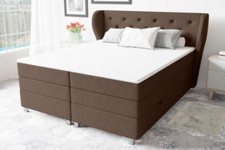 99rooms Helios Boxspringbett 160x200 cm Velours SORO Mocco Taschen-Federung