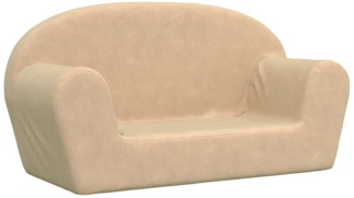 vidaXL Kindersofa 2-Sitzer Creme Weicher Plüsch 356989