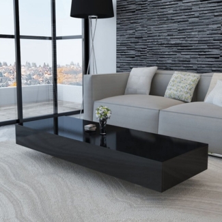 Couchtisch, Hochglanz Schwarz, 115 x 55 x 31 cm