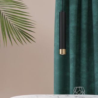 Nova Luce 9911530 PICTO Pendelleuchte 40 1-flammig Schwarz Gold GU10