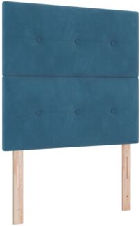 vidaXL LED Boxspringbett mit Matratze Dunkelblau 120 x 190 cm Stoff 3343302