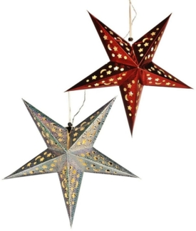 Meinposten LED-Lichterkette Weihnachtsstern Ø 43 cm Papier-Stern LED Weihnachtsdeko