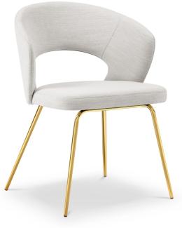 Micadoni Stuhl Wedi | Bezug Light Grey | Beinfarbe Gold Metal