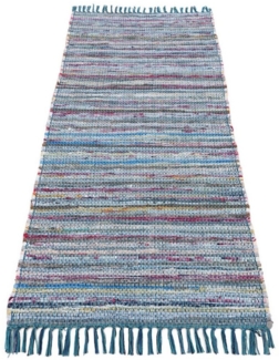 carpetfine Teppich Kelim Chindi, Wendeteppich, rechteckig, Höhe: 6 mm, handgewebt, Fleckerlteppich mit Fransen, auch vielen in Läufergrößen