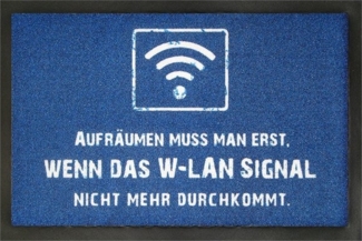 Rockbites - Fußmatte Türmatte "W-LAN Signal Aufräumen" Blau Nr. 122 (100851)*