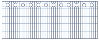Schmuckzaun / Doppelstabmattenzaun Kreis-Dekor Komplett-Set / Anthrazit / 201cm hoch / 40m lang