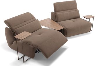 Sofanella Stoffcouch MODICA 2-Sitzer Stoffbezug Sofa in Hellbraun S: 228 Breite x 98 Tiefe