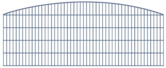 Schmuckzaun / Doppelstabmattenzaun Rundbogen-Dekor Komplett-Set mit Abdeckleisten / Anthrazit / 161 cm hoch / 75 m lang