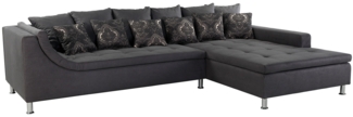 Wohnlandschaft Marbella II / Montego II , Mikrofaser, Stoff , Grau , 326 x 91 x 213 cm