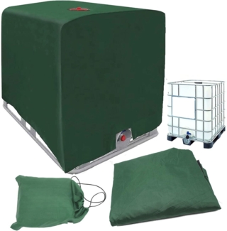 1000L IBC Tank Abdeckung Grün 120x100x116cm UV Schutz Regenwasser Geeignet