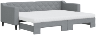 vidaXL Tagesbett Ausziehbar mit Matratze Hellgrau 80x200 cm Stoff 3197439