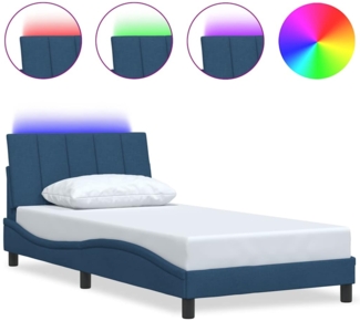 vidaXL Bettgestell ohne Matratze "Hanko" Blau 100x200 cm Stoff 3310446