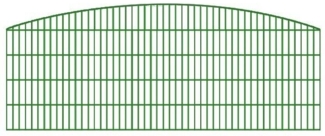 Schmuckzaun / Doppelstabmattenzaun Rundbogen-Dekor Komplett-Set / Grün / 141 cm hoch / 22,5 m lang