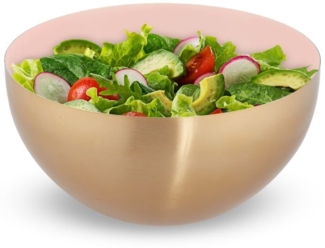 4 x Edelstahl Salatschüssel rosa/gold