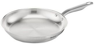 TEFAL VIRTUOSO E49206 Bratpfanne 28 cm | unbeschichtet | 10 Jahre Garantie | hochwertiger Premium-Edelstahl | Induktion | Braten | Rezepte