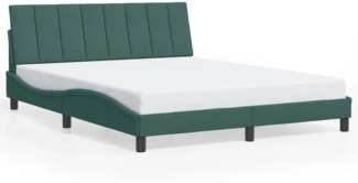vidaXL Bettgestell ohne Matratze "Hanko" Dunkelgrün 160x200 cm Samt 3207858