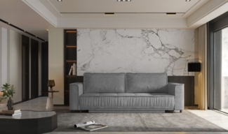 Sofa 3-Sitzer mit Schlaffunktion JUNA Stoff Terra Grau