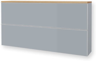 Hängeschuhschrank Volare / Vortina, Echtholz, Glas, Grau, 160 x 83 x 31 cm