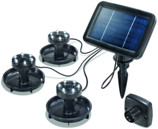 Solar Unterwasserstrahler Splash, 3er Set, LED Spot, Bodenleuchte, Unterwasserleuchte, Teichbeleuchtung, 6000K, warmweiß, Erdspieß, Akku, IP68, wasserdicht, wetterfest, 102148