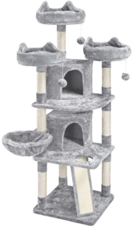 Yaheetech Kratzbaum 175/193 cm, Katzenbaum mit Aussichtsplattformen & Liegemulde & Katzenhaus