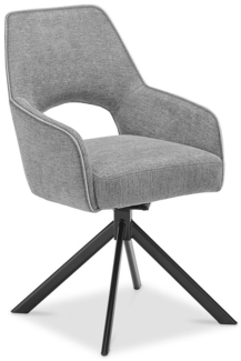 Stuhl set one Winston , Eisen, Polyester , Silber, Grau , 58 x 89 x 62 cm