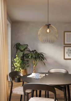 Eglo Hängeleuchte Venezuela schwarz gold 40 x 110 cm E27