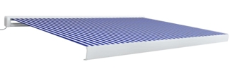 vidaXL Kassettenmarkise mit Motor 450x300 cm Blau und Weiß 3052662