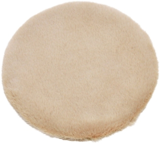 matches21 HOME & HOBBY Fellteppich Rundes kurzflor Deko-Fell Sitzkissen 34 cm in beige für Stühle, rund, Höhe: 20 mm, Flauschiges Kunstfell als Fell-Teppich Stuhl-Überwurf Sitzauflage