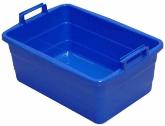 Wanne eckig 50 cm/26 l blau hochstehende Griffe