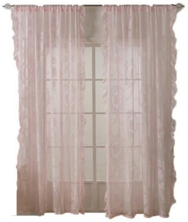 Coonoor Gardine Spitzenvorhänge, Vintage Blumenstickerei Vorhang mit Rüschen