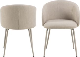 Esszimmerstuhl >Eleanor< (2er-Set) Design 4-Fuß, Bezug beige - 55,5x79x55cm (BxHxT)