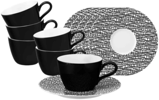 Seltmann Weiden Life Fashion Kaffeetasse mit Untertasse 6er Set - Glamorous Black