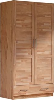 OTTO home Kleiderschrank Sabrina, 97x60x200cm, natürlicher Landhausstil teilmassiv, Buche oder Eiche, FSC-zertifiziert, Metallgriffe