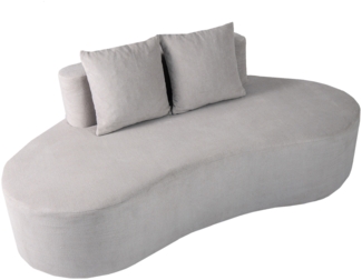 199 cm Sofa mit 2 Kissen & Niedriger Rückenlehne Gepolstertes Schlafsofa Couch Grau