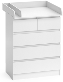 Wickelkommode Emma Weiß 80 x 110.2 cm mit 5 Schubladen Vicco
