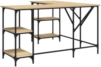 vidaXL Schreibtisch Sonoma-Eiche 139x139x75 cm Holzwerkstoff 837593