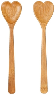 Sass & Belle Salatbesteck Herzen (Bambus, 2-tlg, ca. 26 x 6 x 2 cm), Holz Servierbesteck