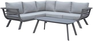 Lounge-Gruppe Aurelia aus Alu, dunkelgrau / Polyester, grau