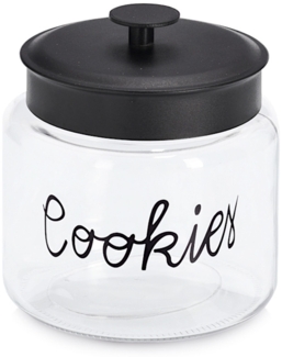 ZELLER 19673 Vorratsglas COOKIES 2500 ml mit Metalldeckel, Glas/Metall, ca. Ø 17,3 x 18,8 cm
