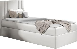 Boxspringbett 'Harlon Mini' rechts,  weiß 80 x 200 cm