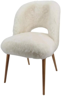 Lammfell Designer Stuhl Tulum Farbe: Weiß