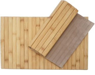 2-teiliges Tischset HWC-E72, Platzdeckchen Tischmatte Platzset, Bambus abwaschbar flexibel 45x30 cm