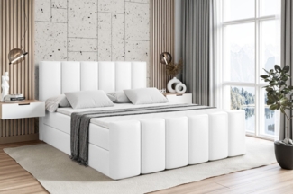 ALTDECOR Boxbett BOXI1-Z (Multipocket-Matratze H4, H3 Matratze Bonellfederung, Topper, Kopfteil), Doppelbett mit Fußteil