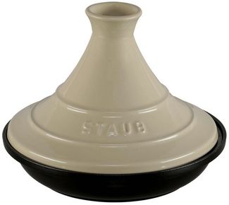 Staub Tajine 20cm rund cream, Gusseisen Auflaufformen + Bräter