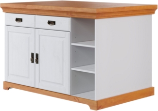 Home affaire Kücheninsel Rügen, Breite 130 cm, Kiefer massiv, mit Türen, Schubkästen, offenen Fächern